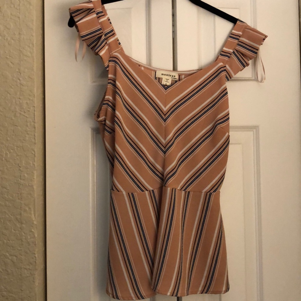 Pink pinstripe blouse